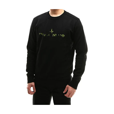 Stone Island Printed Crewneck Long Sleeve Sweatshirt Black 711562790-V0029