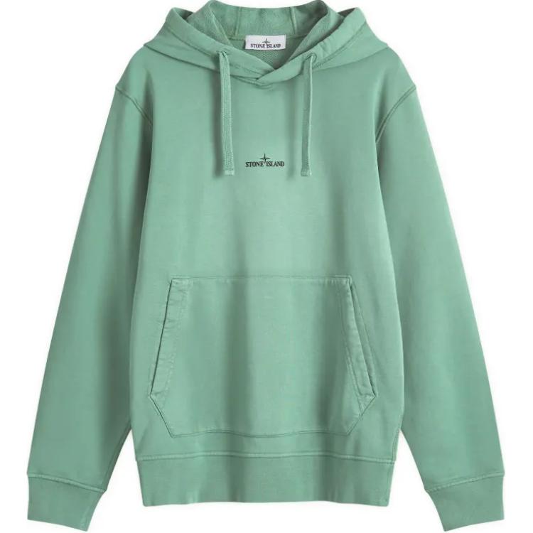 Stone Island Printed Logo Green Hoodie Long Sleeve 811566283-V0055