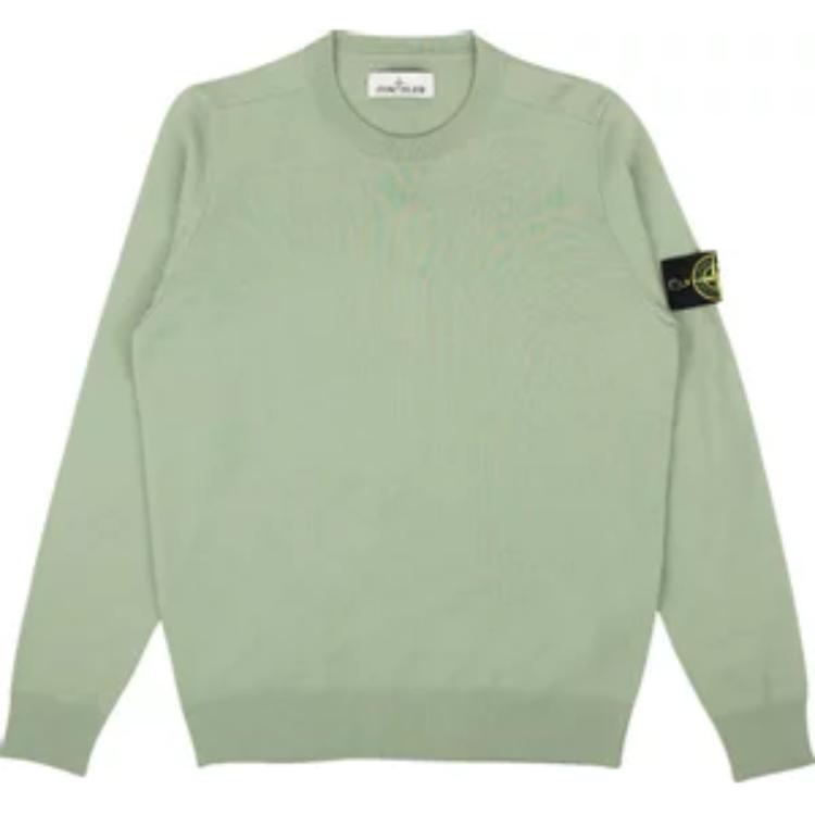 Stone Island Pullover Crewneck Long Sleeve Sweatshirt Green Male 7715510C4-V0055
