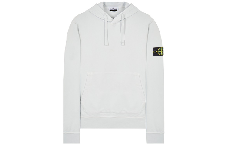 Stone Island Pullover Hoodie Ice White with Logo 761564151-V0003