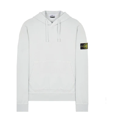 Stone Island Pullover Hoodie Ice White with Logo 761564151-V0003