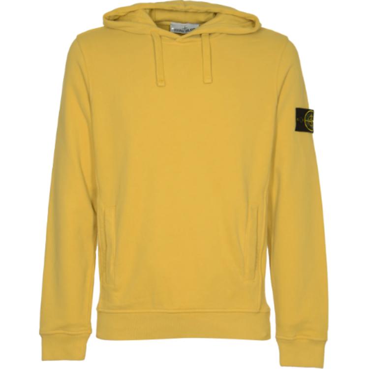 Stone Island Pullover Hoodie Long Sleeve Yellow for Men 811560820-V0033