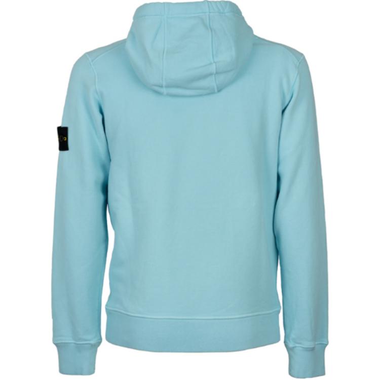 Stone Island Pullover Hoodie Men’s Plain Light Blue Long Sleeve Sweatshirt 731564120-V0044 圖 3