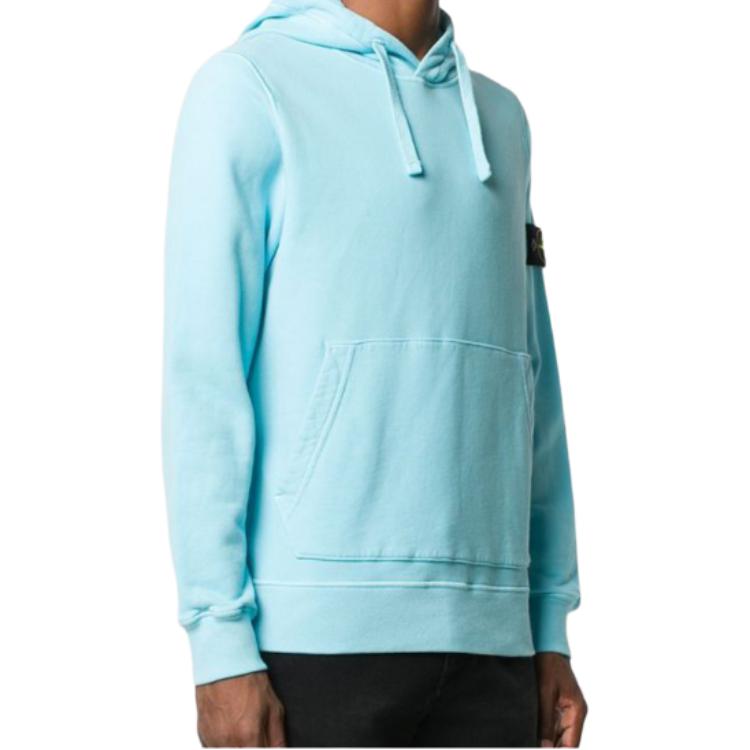 Stone Island Pullover Hoodie Men’s Plain Light Blue Long Sleeve Sweatshirt 731564120-V0044 圖 5