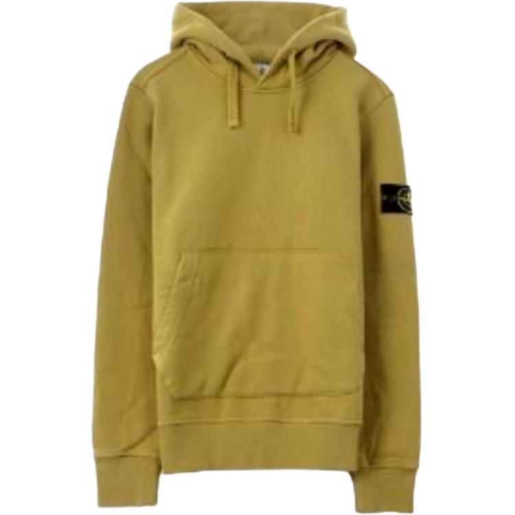 Stone Island Pullover Hoodie Men’s Slim Fit Mustard Green 711562820-V0034