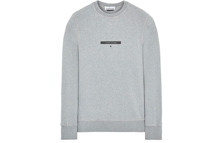 Stone Island Pullover Sweatshirt with Chest Logo Pearl Gray 751563085-V0M64