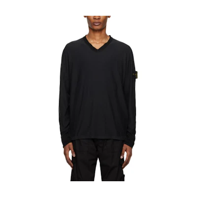 Stone Island Pullover V-Neck Long Sleeve Sweatshirt Black 7815531D5-V0029