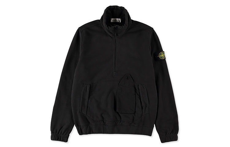 STONE ISLAND Pullover Zip Sweatshirt Black Unisex 731561520-V0029 圖 2