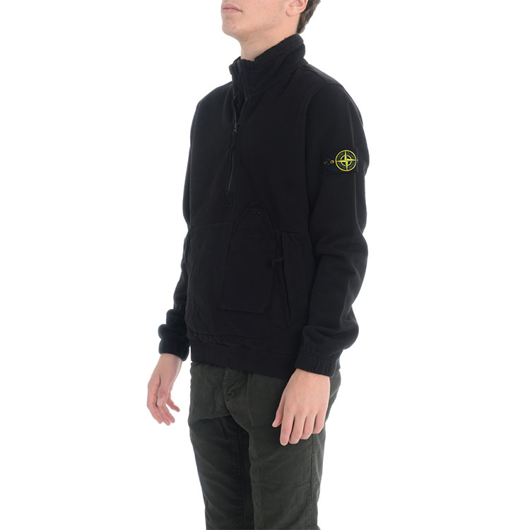 STONE ISLAND Pullover Zip Sweatshirt Black Unisex 731561520-V0029 圖 4