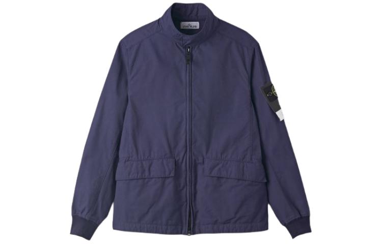 Stone Island Pure Color Zip-Up Jacket Royal Blue Long Sleeve 761541033-V0027