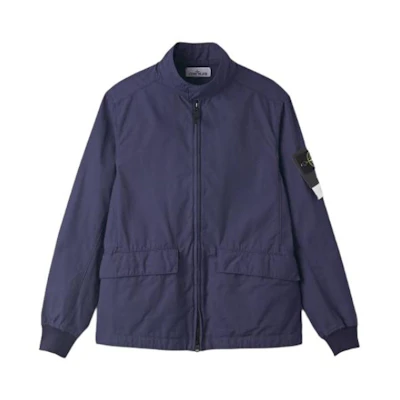 Stone Island Pure Color Zip-Up Jacket Royal Blue Long Sleeve 761541033-V0027