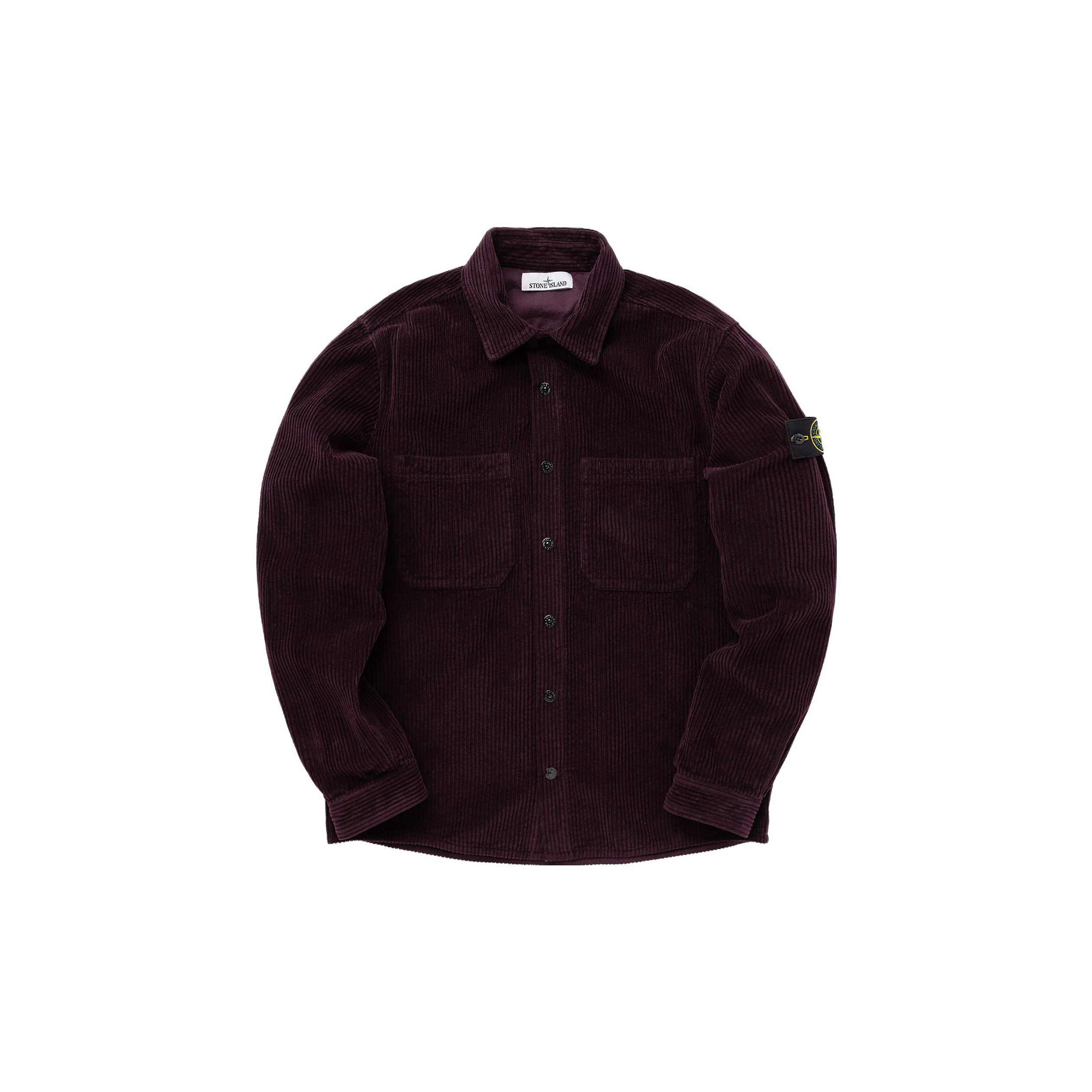 STONE ISLAND Purple Corduroy Collar Jacket with Logo Patch for Men. 791511311-V0011 圖 2