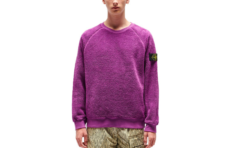 Stone Island Purple Crewneck Pullover Sweatshirt Long Sleeve 751560234-V0045