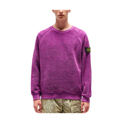 Stone Island Purple Crewneck Pullover Sweatshirt Long Sleeve 751560234-V0045