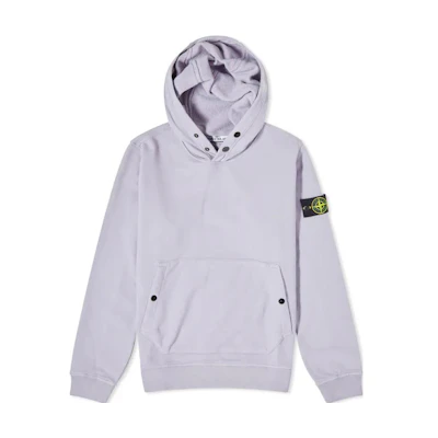 Stone Island Purple Fleece Hoodie Pullover with Solid Color Design 791561720-V0047