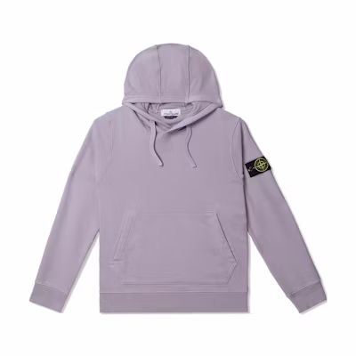 Stone Island Purple Hoodie Long Sleeve Pullover with Logo Patch. 791564151-V0047