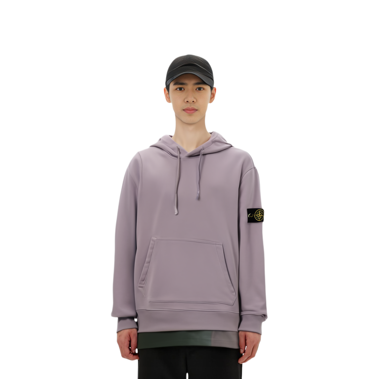 Stone Island Purple Hoodie  Long Sleeve Pullover with Logo Patch. 791564151-V0047 圖 4