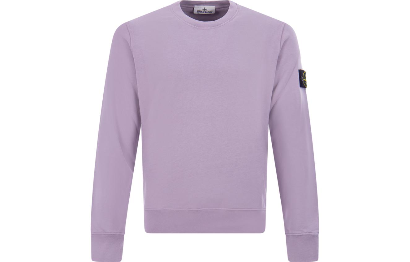 Stone Island Purple Logo Crewneck Sweatshirt  Long Sleeve Pullover. 791563051-V0047