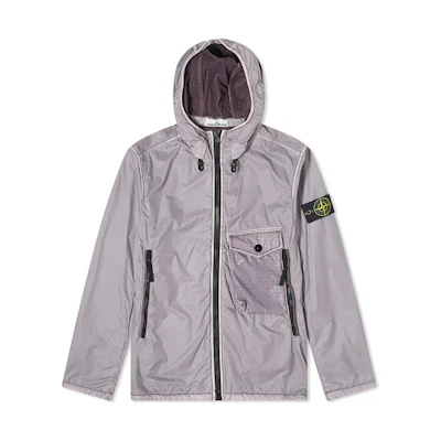 Stone Island Purple Logo Hooded Zip Jacket 731543035-V0045