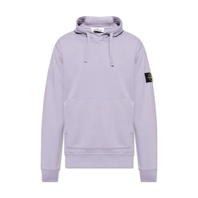 Stone Island Purple Loose Fit Hoodie with Badge Logo 801564251-V0047