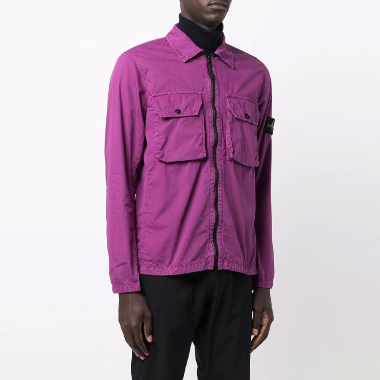 Stone Island Purple Shirt Jacket with Badge Pocket 7515113WN-V0145 圖 5