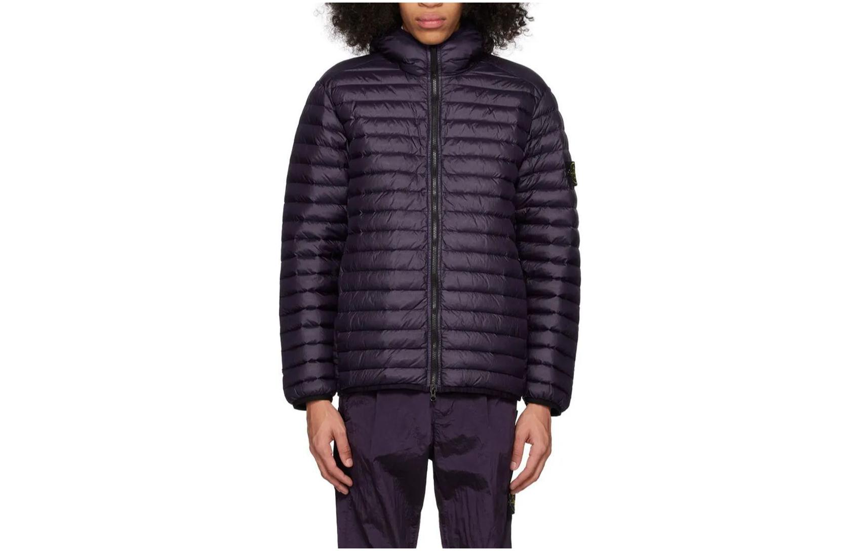 Stone Island Purple Zip-Up High Collar Jacket 781540324-V0026