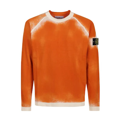 Stone Island Raglan Sleeve Pullover Sweatshirt in Orange 7815525D9-V0073