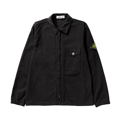 Stone Island Recycled Cotton Single Pocket Jacket Black Outerwear 751510704-V0029