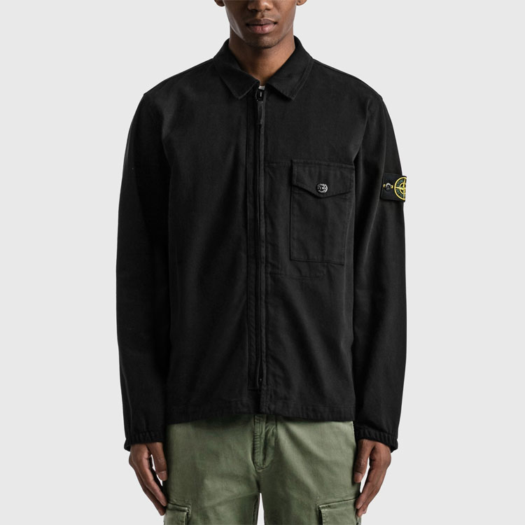 Stone Island Recycled Cotton Single Pocket Jacket Black  Outerwear 751510704-V0029 圖 7