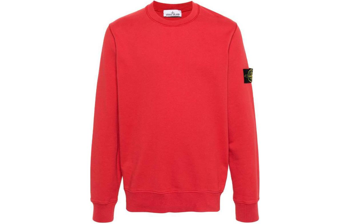 Stone Island Red Crewneck Logo Sweatshirt 801563051-V0010