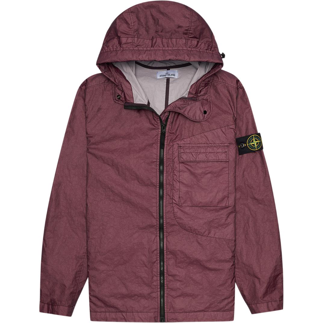 Stone Island Red Logo Hooded Zip-Up Jacket 761540223-V0011