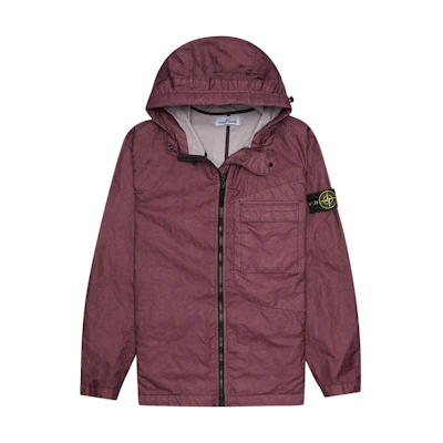 Stone Island Red Logo Hooded Zip-Up Jacket 761540223-V0011