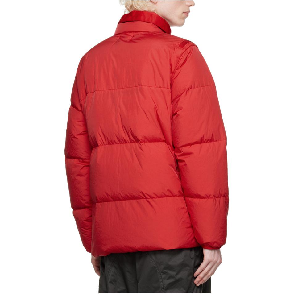 Stone Island Red Logo Puffer Jacket Unisex Long Sleeve High Collar Coat. 771540123-V0010 圖 4