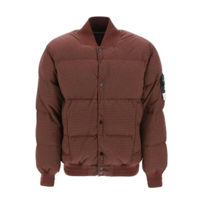 Stone Island Red Solid Zip Baseball Collar Jacket 791543232-V0077