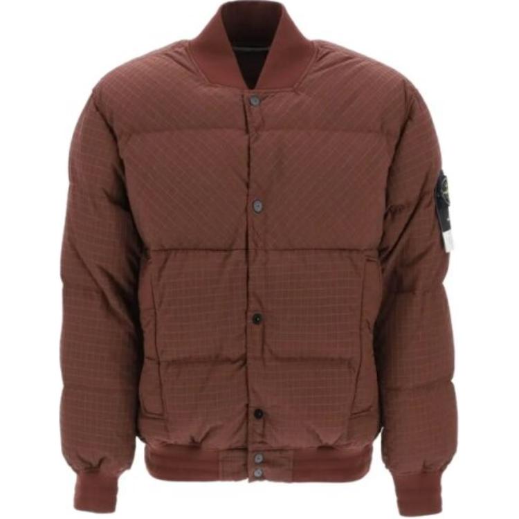 Stone Island Red Solid Zip Baseball Collar Jacket 791543232-V0077 圖 2