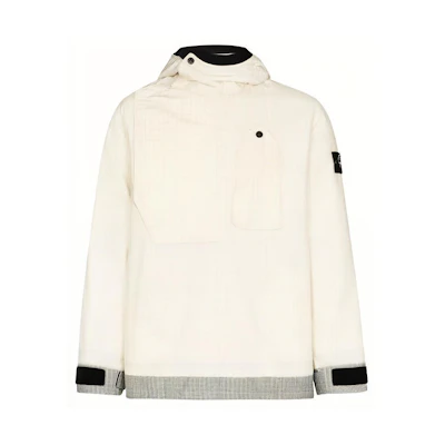 Stone Island Reflective Back Logo Hooded Jacket White - 731543399-V0035