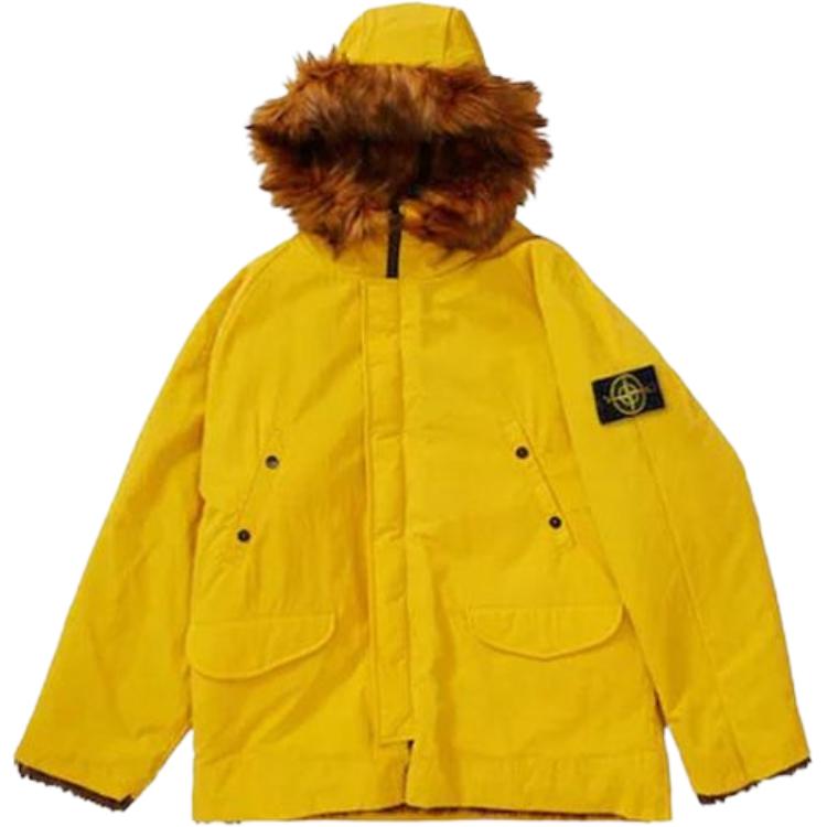 Stone Island Reversible Hooded Zipper Jacket Yellow 7625403S6-V0030