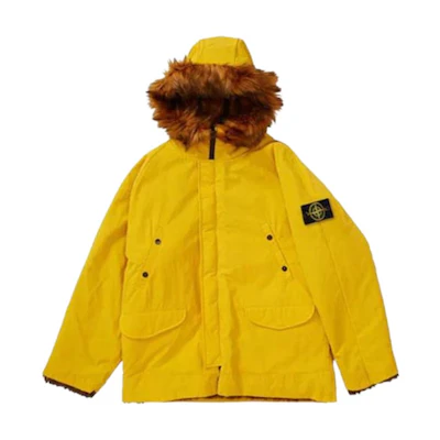 Stone Island Reversible Hooded Zipper Jacket Yellow 7625403S6-V0030