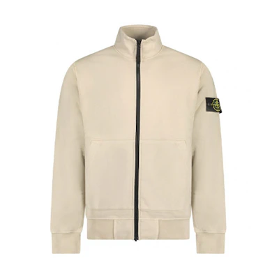 Stone Island S23 Logo Patch Zip-Up Jacket Dove Gray Sweatshirt 101564351-V0092