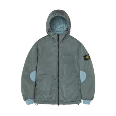 Stone Island Sage Green Patchwork Zip Pocket Hooded Jacket 791542819-V0055