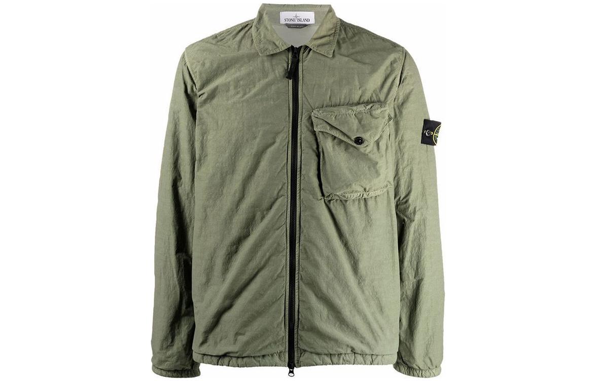 Stone Island Sage Green Zip-Up Collar Casual Jacket for Men 751511803-V0055