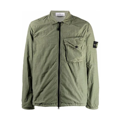 Stone Island Sage Green Zip-Up Collar Casual Jacket for Men 751511803-V0055