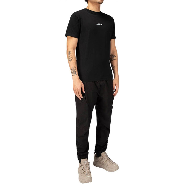 Details for STONE ISLAND Seluar Kargo Satin Tirus Unisex Hitam 721531403-V0029