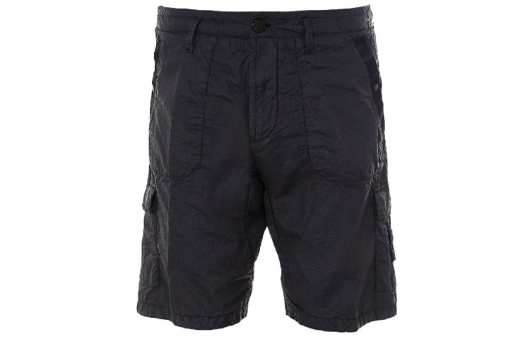 STONE ISLAND Seersucker Bermuda Cargo Shorts Black  Athleisure Wear 7215L1029-V0029 圖 2