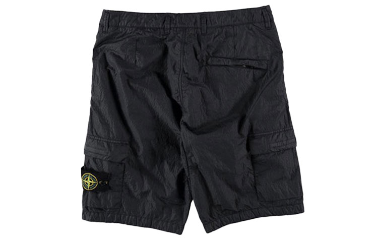 STONE ISLAND Seersucker Bermuda Cargo Shorts Black  Athleisure Wear 7215L1029-V0029 圖 3