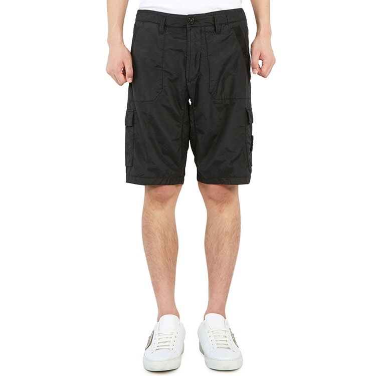 STONE ISLAND Seersucker Bermuda Cargo Shorts Black  Athleisure Wear 7215L1029-V0029 圖 4