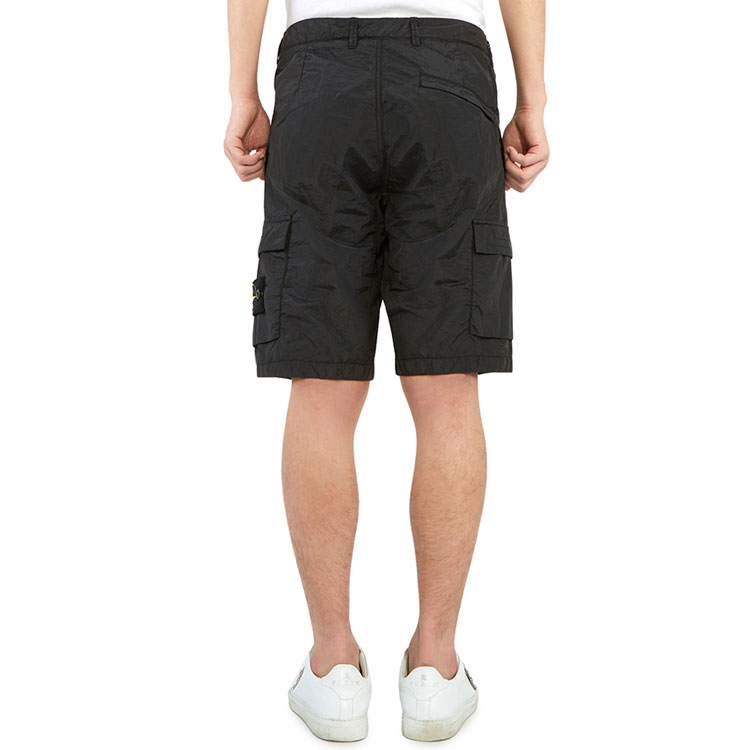 STONE ISLAND Seersucker Bermuda Cargo Shorts Black  Athleisure Wear 7215L1029-V0029 圖 5