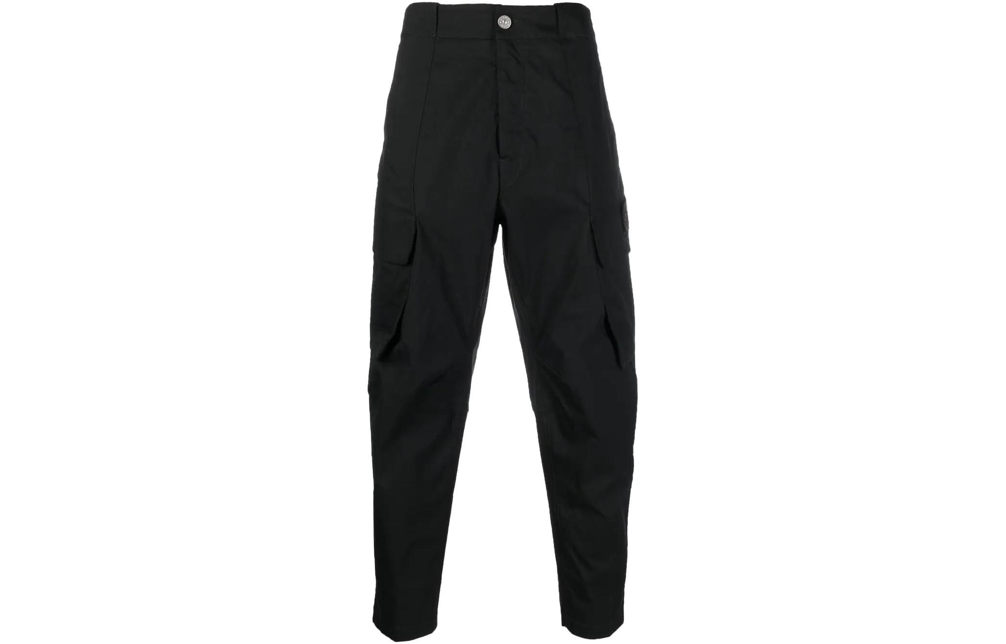 Stone Island Shadow Project  Black Knit Jogger Pants with Pockets. 771930417-V0029