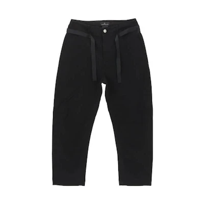STONE ISLAND Shadow Project Black Straight-Leg Pants with Belt Detail 771930229-V2029