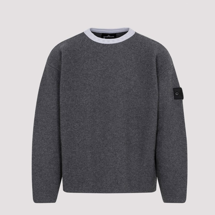 STONE ISLAND Shadow Project  Logo Crewneck Sweater Gray 77195042U-V2063 圖 4